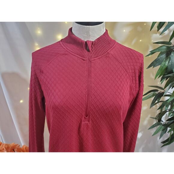Lululemon Rest Less 1/2 Zip Pullover Diamond Top Womens Size 10 Star Ruby Pink - Picture 7 of 12